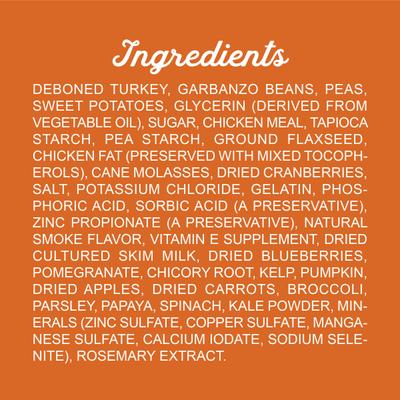 Free Spirit Jerky Bites Deboned Turkey, Vegetable & Cranberry Grain-Free Dog Treats, 20-oz bag