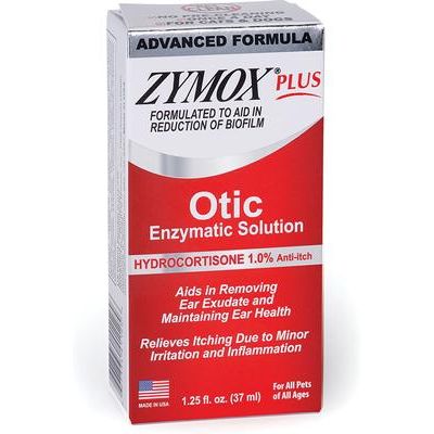 Paquete: Solución para infecciones óticas del oído Zymox Plus Advanced Formula con 1 % de hidrocortisona (botella de 38 ml) + Limpiador de oídos veterinario para perros y gatos (botella de 113 ml)