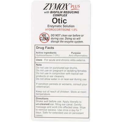Paquete: Solución para infecciones óticas del oído Zymox Plus Advanced Formula con 1 % de hidrocortisona (botella de 38 ml) + Limpiador de oídos veterinario para perros y gatos (botella de 113 ml)