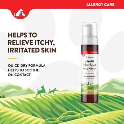 Aller-911 Allergy Aid Hot Spot Plus Aloe Vera Dog & Cat Foam, 8-fl oz bottle