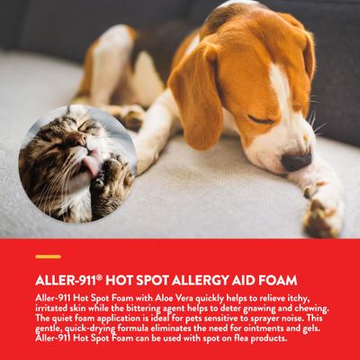 Aller-911 Allergy Aid Hot Spot Plus Aloe Vera Dog & Cat Foam, 8-fl oz bottle