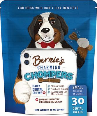 Golosinas dentales para perros pequeños Charming Chompers Daily Dental Chews, 30 unidades