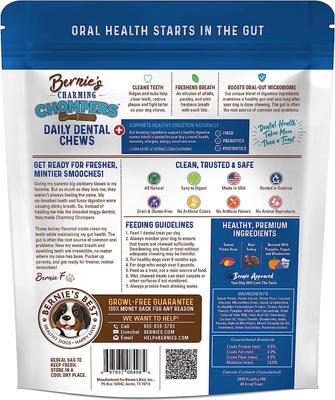 Golosinas dentales para perros pequeños Charming Chompers Daily Dental Chews, 30 unidades