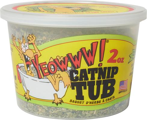 Bundle: Yeowww! Organic Catnip, 2-oz tub + Tiki Cat Stix Chicken Grain-Free Cat Food Topper, 3-oz pouch, pack of 6