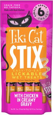 Bundle: Yeowww! Organic Catnip, 2-oz tub + Tiki Cat Stix Chicken Grain-Free Cat Food Topper, 3-oz pouch, pack of 6