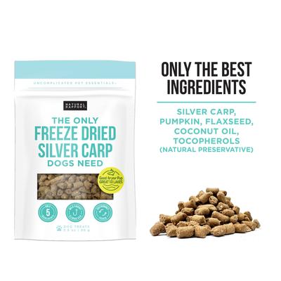 The Only Freeze-Dried Silver Carp Dog & Cat Treat, 3.5-oz bag