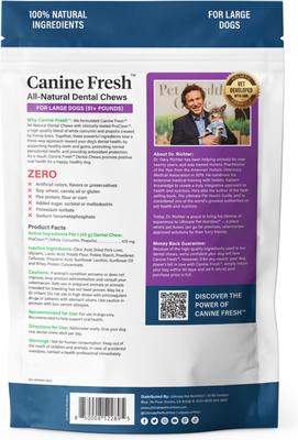 Canine Fresh All-Natural Grain-Free Pork Adult Dental Dog Chews, Large, 12 count