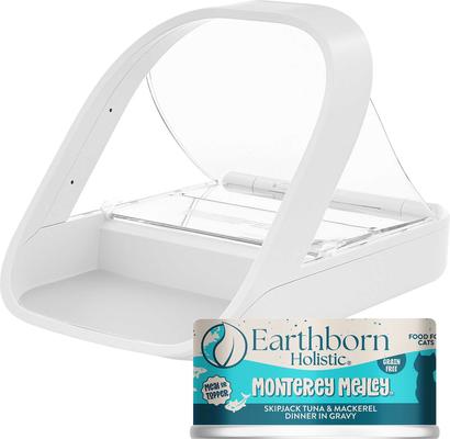 Bundle: SureFeed Microchip Small Feeder + Earthborn Holistic Monterey Medley Grain-Free Natural Canned Cat & Kitten Food