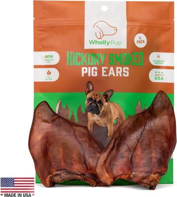 Smoked Pig Ears Dog Treat, 4 count