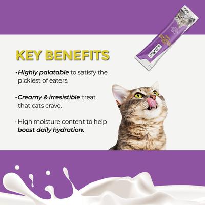 Premium Tuna with Chicken in Goat Milk Puree Lickable Cat Treats, 2-oz pouch, case of 4