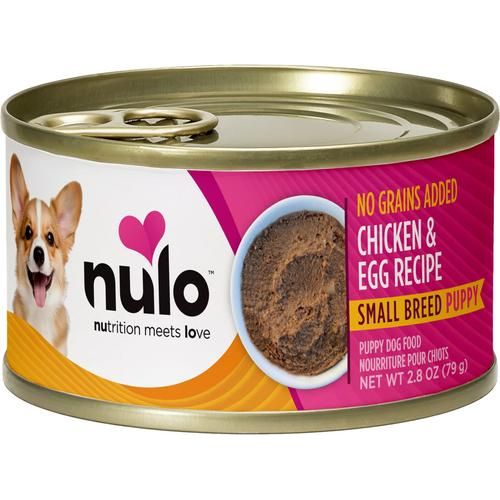 Nulo, FreeStyle Paté Small Breed Puppy Chicken & Egg, Pollo + Huevo con Camote, Calabaza y L-Carnitina, Sin Granos, Cachorros de Razas Pequeñas, 79 g × 12 latas