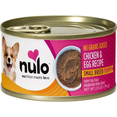 Nulo, FreeStyle Paté Small Breed Puppy Chicken & Egg, Pollo + Huevo con Camote, Calabaza y L-Carnitina, Sin Granos, Cachorros de Razas Pequeñas, 79 g × 12 latas