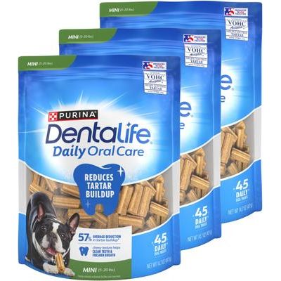 Mini premios dentales para perros con sabor a pollo para el cuidado bucal diario, 135 unidades