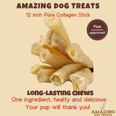 Adult 12-inch Regular Beef Collagen Rolls Natural Dog Chew Treats, 5 count