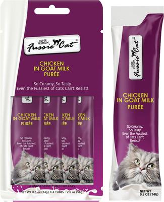 Super Premium Chicken in Goat Milk Puree Lickable Cat Treats, 2-oz pouch, case of 4