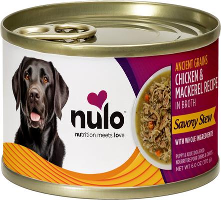 Ancient Grain Savory Stew Puppy & Adult Chicken & Salmon Wet Dog Food, 6-oz can, 8 count