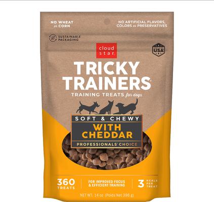 Bundle: Variety Pack - Cloud Star Chewy Tricky Trainers Liver Flavor Dog Treats, Cheddar & Salmon Flavors