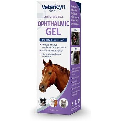 Paquete: Vetericyn Plus Antimicrobial Eye Wash, botella de 3 onzas líquidas + Plus Antimicrobial Ophthalmic Gel para mascotas, botella de 3 onzas líquidas