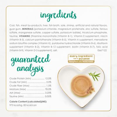 Classic Pate Cod, Sole & Shrimp Feast Canned Cat Food, 3-oz, case of 24