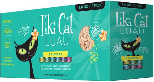 Bundle: Tiki Cat Stix Duck in Creamy Gravy Grain-Free Wet Cat Treat, 3-oz pouch, pack of 6 + Tiki Cat Queen Emma Luau Variety Pack Grain-Free Canned Cat Food, 2.8-oz, case of 12