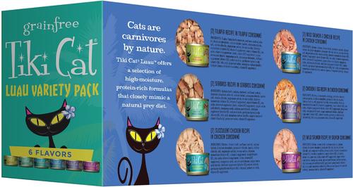 Bundle: Tiki Cat Stix Duck in Creamy Gravy Grain-Free Wet Cat Treat, 3-oz pouch, pack of 6 + Tiki Cat Queen Emma Luau Variety Pack Grain-Free Canned Cat Food, 2.8-oz, case of 12