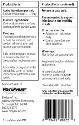 Trixsyn Feline Hyaluronan Joint Support Cat Supplement, 2-fl oz bottle
