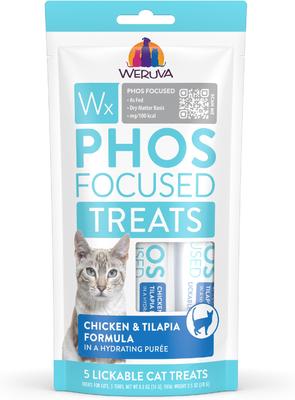 Wx Phos Focused Chicken Formula Grain-Free Lickable Cat Treats, 0.5-oz tube, 5 count