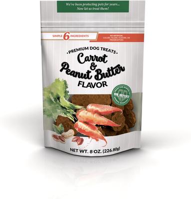 Premium Carrot & Peanut Butter Crunchy Dog Treats, 6-oz bag, case of 6
