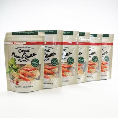 Premium Carrot & Peanut Butter Crunchy Dog Treats, 6-oz bag, case of 6