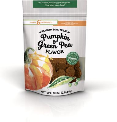 Premium Pumpkin & Green Pea Crunchy Dog Treats, 6-oz bag, case of 6
