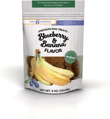Premium Blueberry & Banana Crunchy Dog Treats, 6-oz bag, case of 6