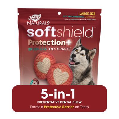 Soft Shield Protection+ Brushless Toothpaste Large Dental Dog Treats, 18-oz bag
