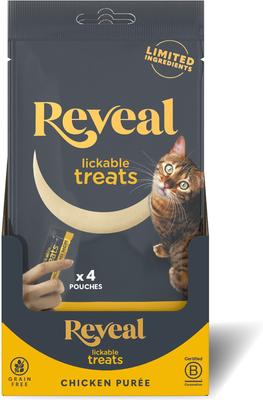 Chicken Puree Grain-Free Lickable Cat Treats, 0.5-oz sachet, 4 count