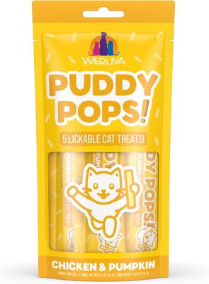 Puddy Pops Chicken & Pumpkin Grain-Free Lickable Cat Treats, 0.5-oz tube, 5 count
