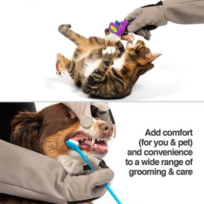 Multipurpose Five Finger Dog & Cat Grooming Gloves, Large