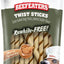 Twist Sticks Peanut Butter Rawhide Free Dog Treat, 2.82-oz bag, case of 12