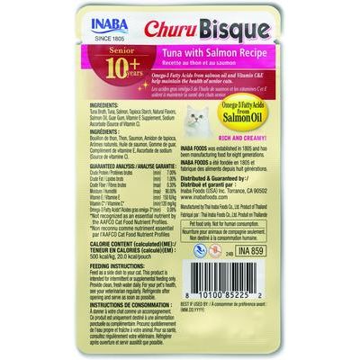 Churu - Premios para lamer para gatos mayores de 10 años, bisque de atún y salmón, bolsa de 1.4 oz, 1 unidad
