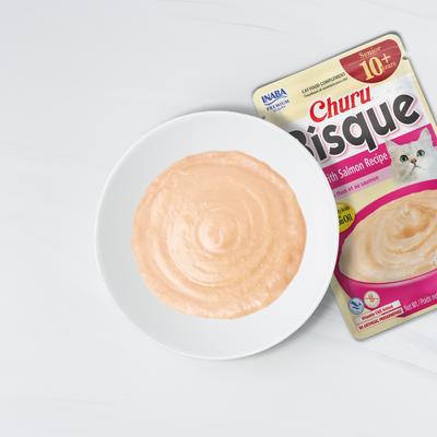 Churu - Premios para lamer para gatos mayores de 10 años, bisque de atún y salmón, bolsa de 1.4 oz, 1 unidad