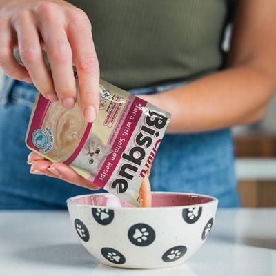 Churu for Senior 10+ Tuna & Salmon Bisque Lickable Cat Treats, 1.4-oz pouch, 1 count