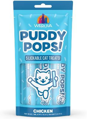 Puddy Pops Chicken Grain-Free Lickable Cat Treats, 0.5-oz tube, 5 count