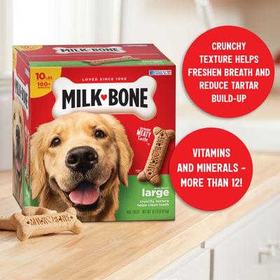 Paquete: alimento seco Purina ONE SmartBlend para adultos de razas grandes + premios Milk-Bone Original Large Biscuit para perros