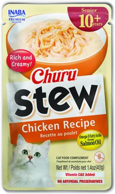Churu for Senior 10+ Chicken Stew Lickable Cat Treats, 1.4-oz pouch, 12 count