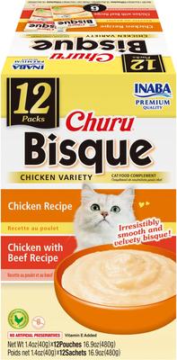Churu Bisque Tuna Variety Cat Lickable Treat, 1.4-oz pouch, 12 count