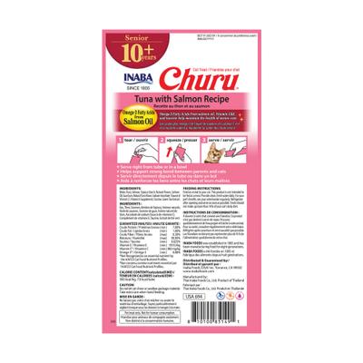 Churu for Senior 10+ Tuna with Salmon Recipe Lickable Cat Treats, 0.5-oz tube, 4 count