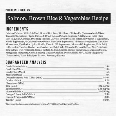 Protein & Grains Salmon, Brown Rice & Vegetables Recipe Dry Dog Food, 28-lb bag