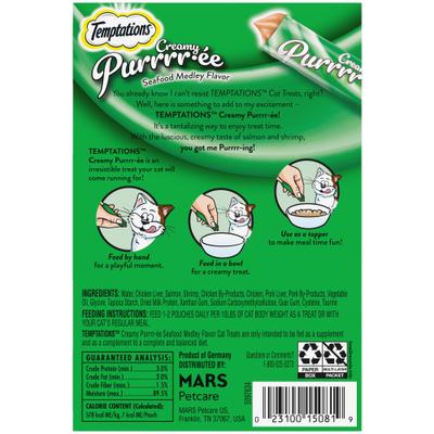 Galletas para lamer para gatos Creamy Puree Mix-Ups con sabor a mariscos, tubo de 0.42 oz, paquete de 16