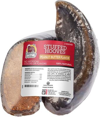 Stuffed Hooves Peanut Butter Flavor Dog Treat, 2 count
