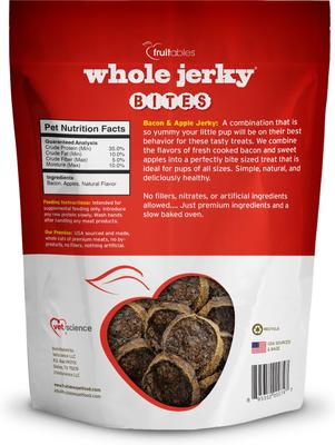Whole Jerky Bites Bacon & Apple Dog Treats, 5-oz bag