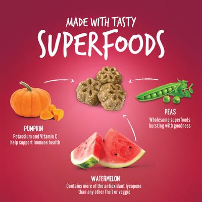 Bundle: Variety Pack - Fruitables Skinny Minis Pumpkin & Berry Flavor Dog Treats, Watermelon & Bison Flavors