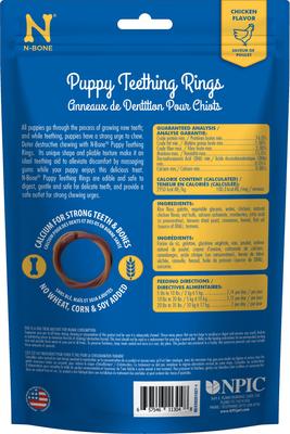 Bundle: N-Bone Puppy Teething Ring Chicken Flavor + Peanut Butter Flavor Dog Treats